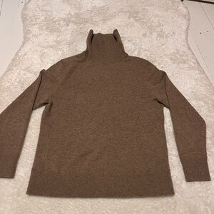 Lands' End Cashmere Brown Turtleneck Sweater